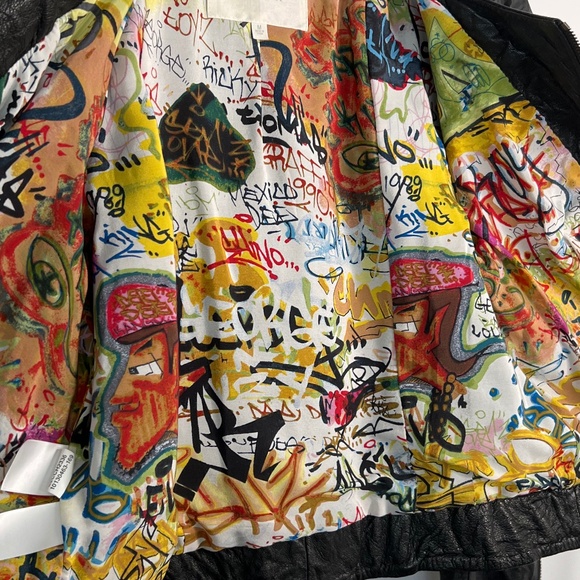 RACHEL by Rachel Roy,Size:M, Cropped Leather Jacket, Crinkled - Picture 9 of 14